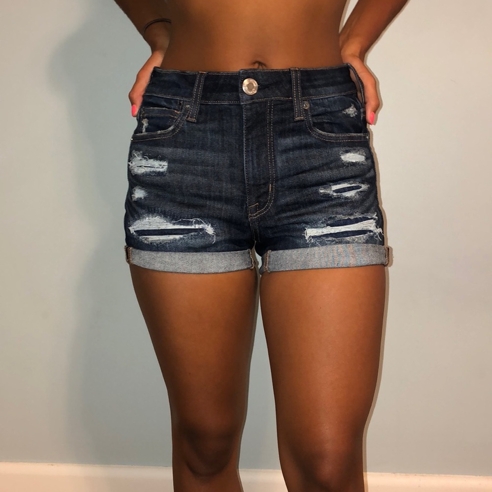 American Eagle high-rise distressed shorts